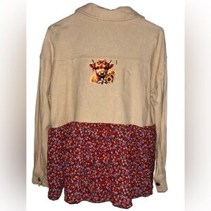 Upcycled Forever 21 Tan Textured Fabric Shirt